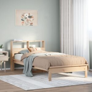 Letto Libreria senza Materasso 90x200 cm Legno Massello Pino