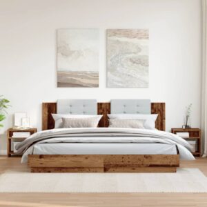Comodini Legno Antico 2 pz 40x30x40 cm in Legno Multistrato