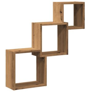 Mensole a Cubo Parete Artigianale 68x15x68 cm Legno Multistrato