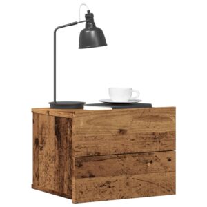 Comodino a Muro Legno Antico 40x32x30 cm