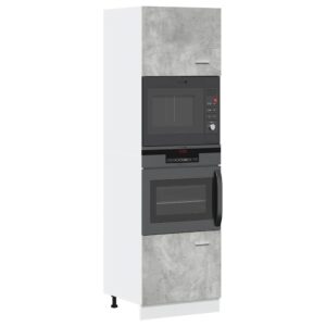 Mobile per Microonde “Lyon” Grigio Cemento 60x57x207 cm