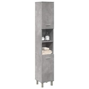 Mobile da Bagno Grigio Cemento 30x30x179 cm Legno Multistrato