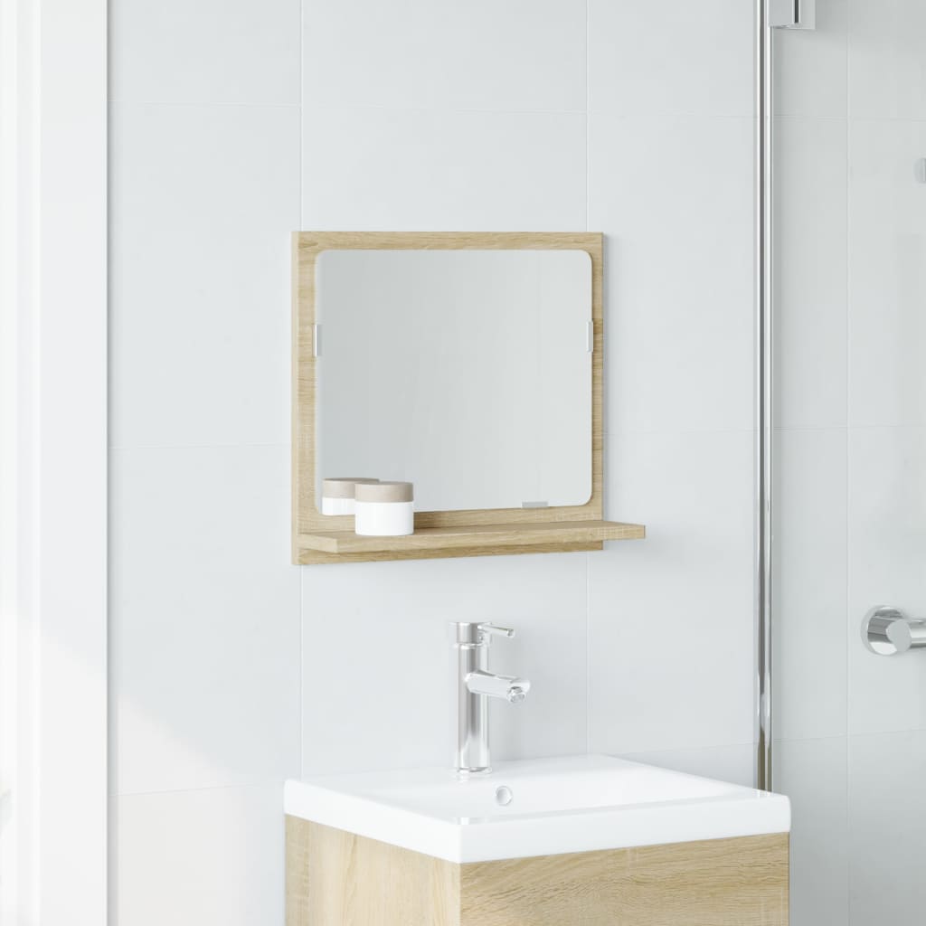 Mobile Bagno con Specchio Rovere Sonoma 40x11x37 cm Truciolato