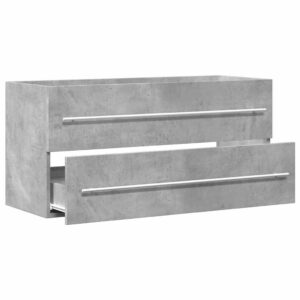 Mobile Lavabo Grigio Cemento 100x38,5x48cm in Legno Multistrato