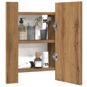 Mobile Bagno Specchio LED Rovere 40x12x45 cm Multistrato