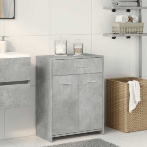 Mobile da Bagno Grigio Cemento 60x33x80 cm in Legno tecnico