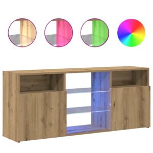 Mobile Porta TV con LED Artigianale 120x30x50 cm Multistrato