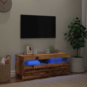 Mobile Porta TV con LED Legno Antico 100x35x40 cm Truciolato