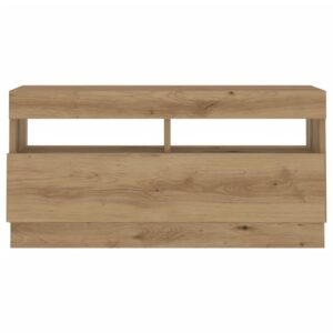 Mobile TV con Luci LED Artigianale 80x35x40cm Legno Multistrato