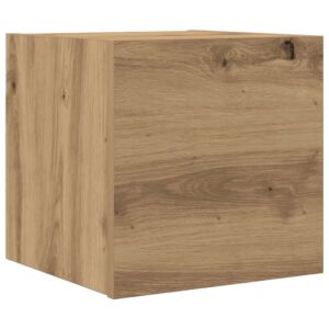 Armadietto TV Montato a Parete Rovere Artigianale 30,5x30x30 cm