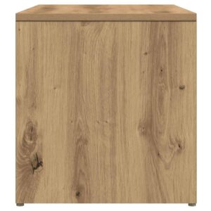 Tavolino Rovere Artigianale 59x36x38 cm in Legno Multistrato