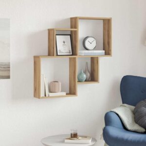 Scaffale a Parete Rovere Artigianale 80x15x78,5 cm Truciolato