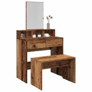 Sgabello da Toeletta Legno Vecchio 70x35x45cm Legno Multistrato
