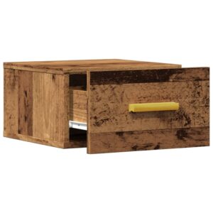 Comodino a Muro Legno Antico 35x35x20 cm