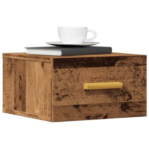 Comodini a Muro 2 pz Legno Antico 35x35x20 cm