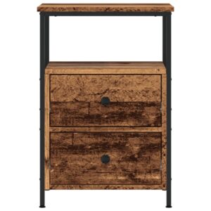 Comodini Legno Antico 2 pz 34x35,5x50 cm in Legno Multistrato