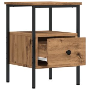 Comodino Rovere Artigianale 34x36x50 cm in Legno Multistrato
