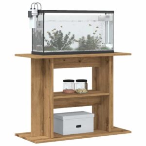 Supporto Acquario 80x35x60 cm Multistrato Rovere Artigianale