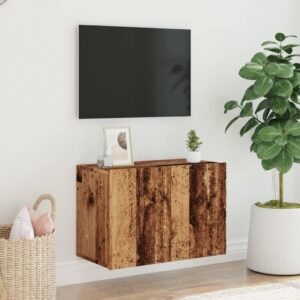 Mobile TV a Parete Legno Antico 60x30x41 cm