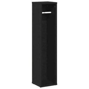 Mobile da Bagno con Portarotolo Nero 20,5x20x90 cm