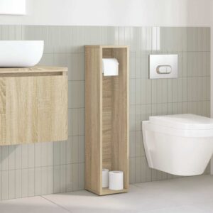 Mobile da Bagno con Portarotolo Rovere Sonoma 20,5x20x90 cm