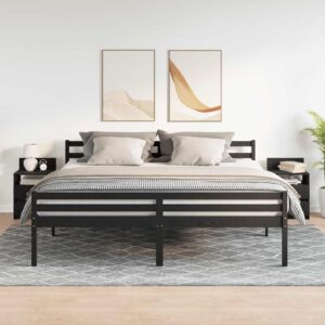 Comodini 2 pz con 2 Cassetti Neri 40x33x60 cm