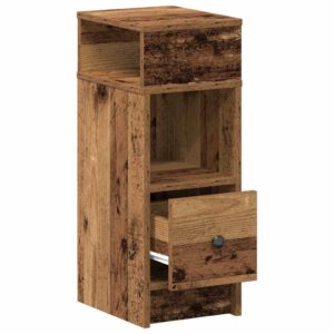 Comodino con Cassetto Legno Antico 25x31x66 cm