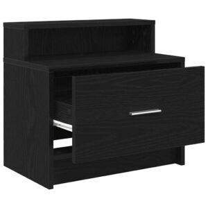 Comodini con Cassetto 2 pz Rovere Nero 51x31x47 cm
