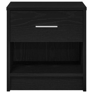 Comodino con Cassetto Nero 39x28x41 cm