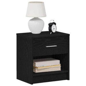 Comodini 2 pz con Cassetto Nero 39x28x41 cm