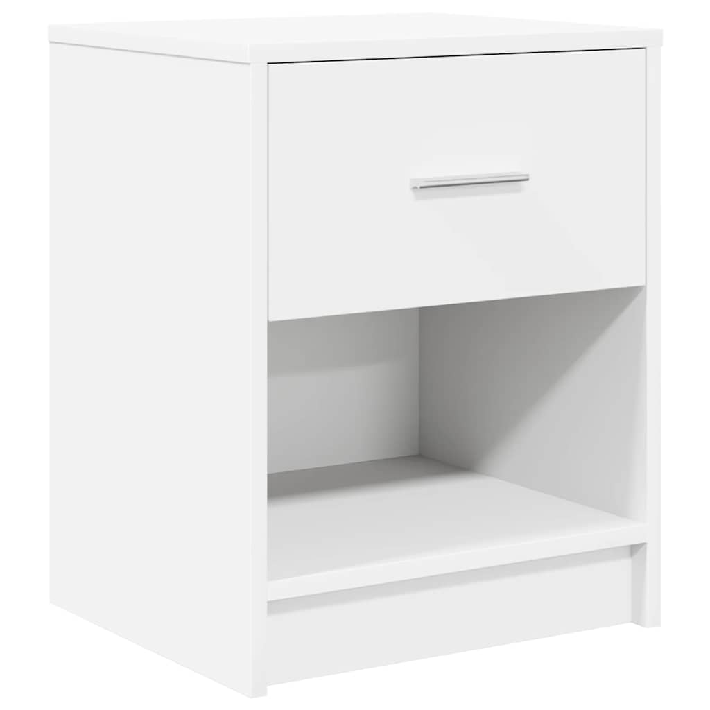 Comodino con Cassetto Bianco 40x34x50 cm
