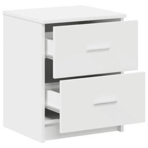 Comodini 2 pz con 2 Cassetti Bianchi 40x36x50 cm