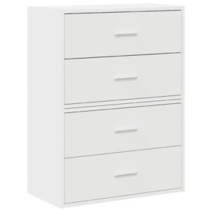 Armadi con 2 Cassetti 2 pz Bianchi 60x31x40cm Legno Multistrato