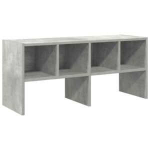 Scarpiera Impilabile Grigio Cemento 89,5x30x40 cm
