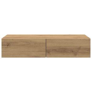 Scaffale a Parete con Cassetti Rovere 80x33x17 cm in Truciolato