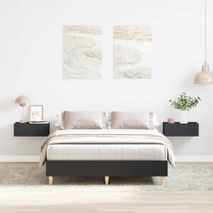Giroletto senza Materasso Nero 140x190 cm in Legno Multistrato