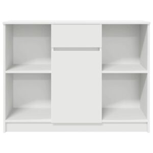 Credenza con Cassetto Bianco 101x35x76 cm in Legno Multistrato