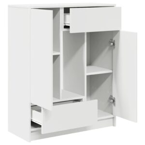 Credenza con Cassetti e Ante Bianco 73x31x90 cm
