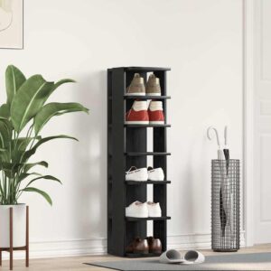 Scarpiera Rovere Rovere Nero 25x27x102 cm in Legno Multistrato
