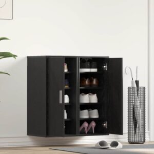 Scarpiere 2 pz Rovere Nero 32x35x70 cm in Legno Multistrato
