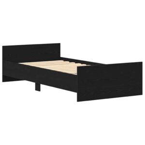 Giroletto senza Materasso Rovere Nero 100x200 cm in Truciolato
