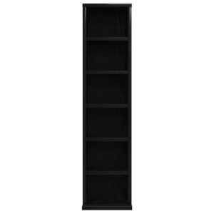 Mobile Porta CD Rovere Nero 21x20x88 cm in Legno Multistrato