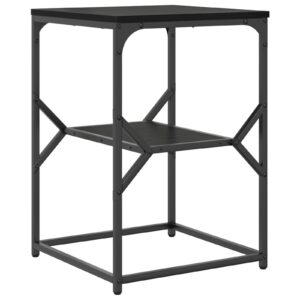 Tavolino Nero Rovere 41x40x60 cm Legno ingegnerizzato