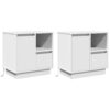 Comodini con LED 2 pz Bianco 50x34,5x50 cm