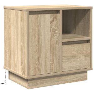 Comodino  con LED in rovere Sonoma 50x34,5x50 cm