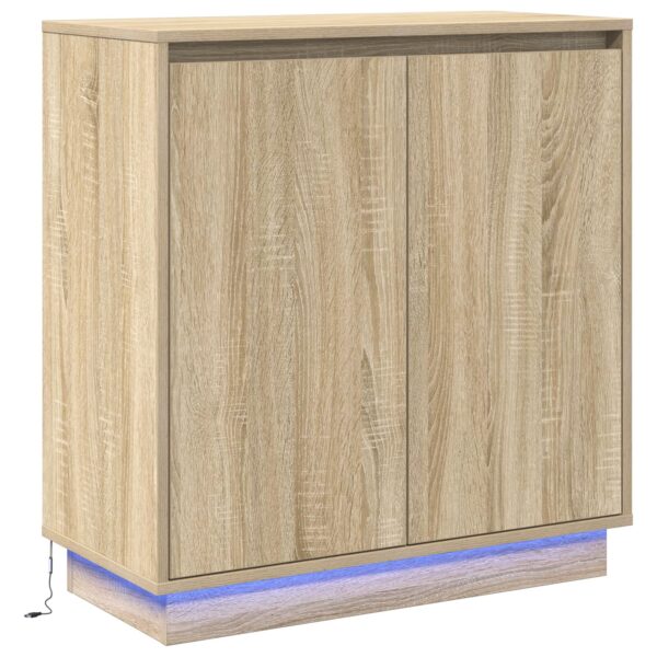 Mobile TV con LED in Rovere Sonoma - 71 x 34.5 x 75 cm - Realizzato in Legno Ingegnerizzato