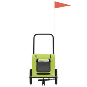 Rimorchio da Bici per Animali Verde Oxford e Ferro