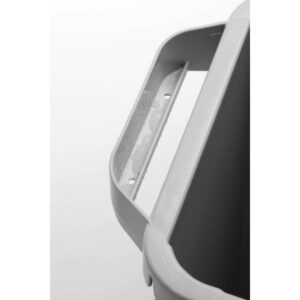Durable DURABIN Plastic Waste Recycling Bin 60 Litre Grey with Blue Hinged Lid & Black A5 DURAFRAME Self-Adhesive Sign Holder - VEH2023007 DD
