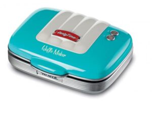 Piastra per waffle con piastre elettriche antiaderenti - design unico degli American Diner anni ‘50 - Azzurro