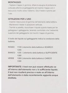 Tester batteria con densimetro